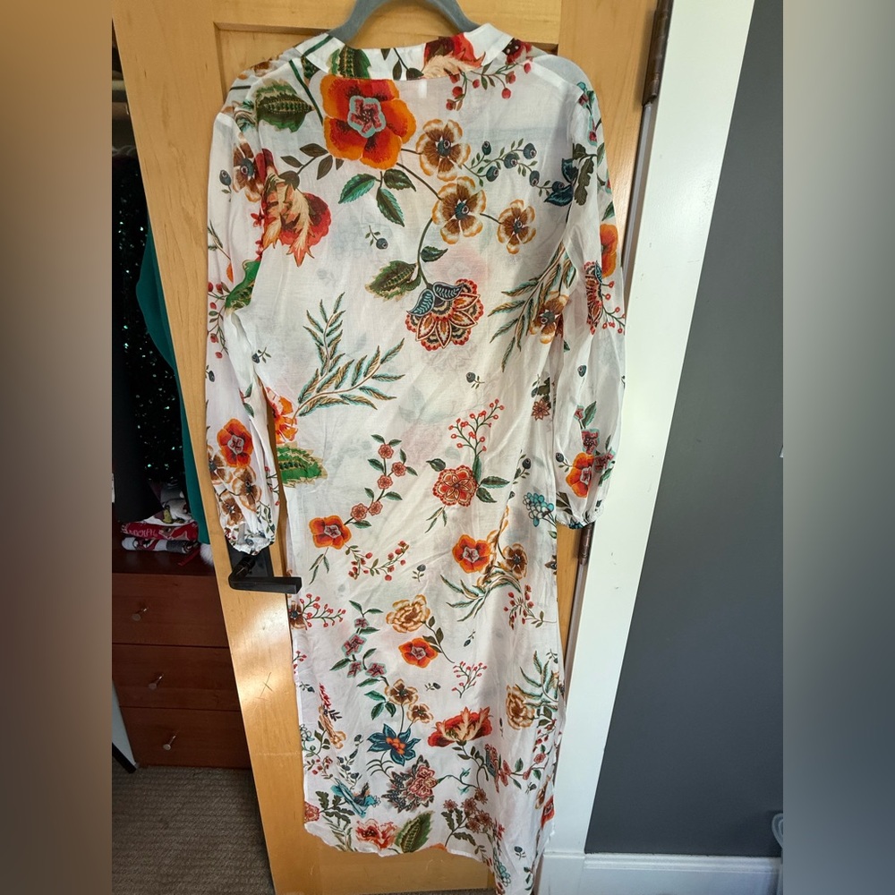 Johnny Was Multicolor Floral sheer dress or pool cover up